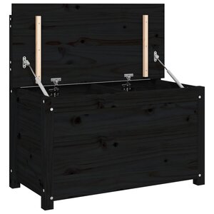 vidaXL Banc Noir 80x41x77 cm Bois de pin massif
