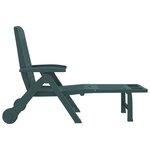 vidaXL Chaise longue pliable avec roues vert PP