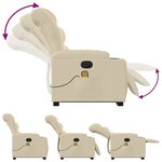 vidaXL Fauteuil inclinable de massage Crème Tissu