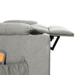 vidaXL Fauteuil électrique de massage Gris clair Tissu