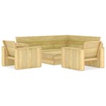 Salon de jardin meuble d'extérieur ensemble de mobilier 4 pièces bois de pin imprégné 02_0016223