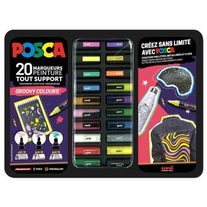 Marqueur à pigment 'GROOVY COLOURS' mallette métal POSCA