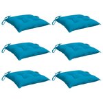 vidaXL Coussins de chaise lot de 6 bleu clair 40x40x7 cm tissu oxford