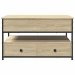 vidaXL Table basse chêne sonoma 85x50x50 cm bois d'ingénierie et métal