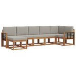 vidaXL Ensemble de canapés d'extérieur 7 pc Gris Naturel et Clair
