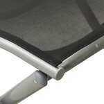 vidaXL Repose-pied pliable noir et argenté textilène et aluminium