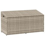 vidaXL Boîte de rangement de jardin gris clair 110x50x58 cm rotin