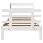 vidaXL Cadre de lit avec tête de lit sans matelas blanc 75x190 cm