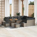 vidaXL Ensemble de canapé de jardin 12 Pièces Gris clair et gris foncé