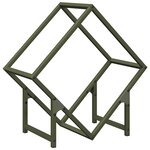 vidaXL Portant de bois chauffage vert olive 50x25x50 cm