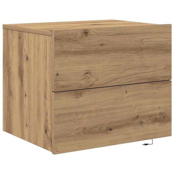 vidaXL Cabinet de chevet mural avec chêne artisanal 50 x 39 x 41 cm