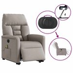 vidaXL Fauteuil inclinable de massage électrique Taupe Tissu