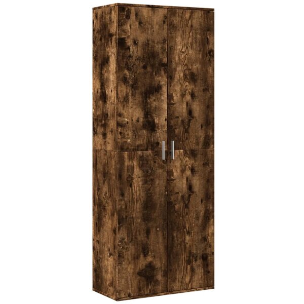 vidaXL Buffet haut chêne fumé 70x35x180 cm bois d'ingénierie