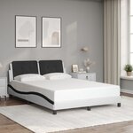 vidaXL Cadre de lit avec LED sans matelas blanc et noir 140x190 cm