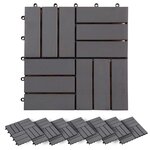 vidaXL Carreau de terrasse 30 Pièces Gris 30 x 30 cm Bois d'acacia