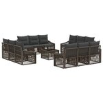vidaXL Ensemble de canapé de jardin 13 Pièces Gris polyrotin