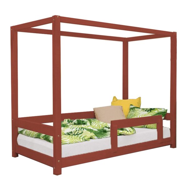 Lit cabane enfant BUNKY 120 x 190 rouge brique