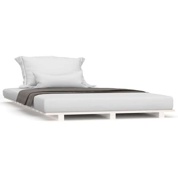 vidaXL Cadre de lit Blanc 90x190 cm Bois de pin massif