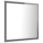vidaXL Miroir LED de salle de bain Gris brillant 40x8 5x37cm Acrylique