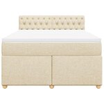 vidaXL Sommier à lattes de lit avec matelas Crème 140x190 cm Tissu