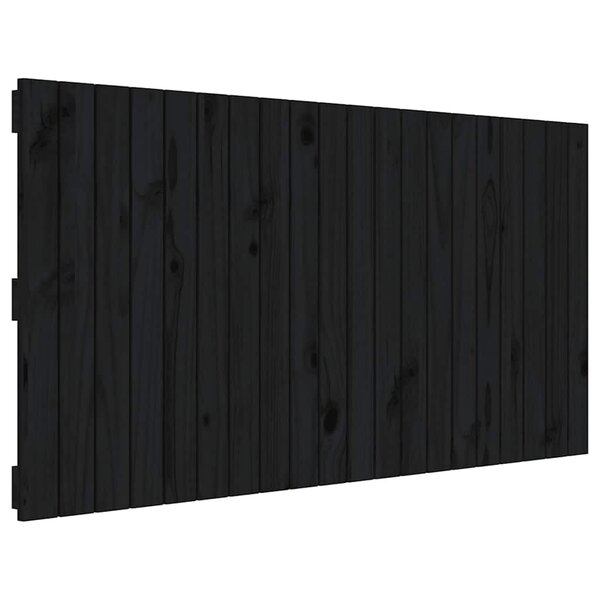 vidaXL Tête de lit murale Noir 127 5x3x60 cm Bois massif de pin