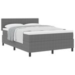 vidaXL Lit à ressorts avec matelas gris 160x200 cm Tissu corduroy