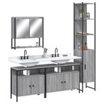 vidaXL Ensemble de meubles de salle de bain 4 Pièces Sonoma gris