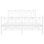 vidaXL Cadre de lit métal sans matelas et pied de lit blanc 135x190 cm