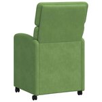 vidaXL Chaises de Salle à Manger avec Roues 2 Pièces Vert clair Velours