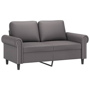vidaXL Canapé à 2 places Gris 120 cm Similicuir