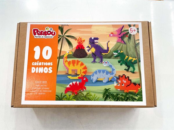 Kit 10 creations Dino 3000 perles a repasser perlou