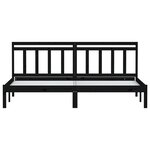 vidaXL Cadre de lit sans matelas noir bois massif 200x200 cm