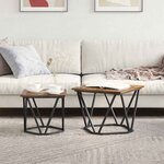 vidaXL Ensemble de tables d'appoint 2 Pièces Chêne fumé