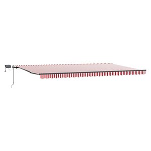 vidaXL Auvent Rétractable Rouge et blanc 600 ×300 cm tissu