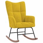vidaXL Chaise à bascule avec repose-pied Jaune moutarde Velours