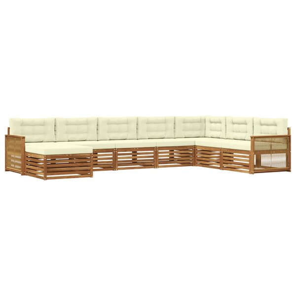 vidaXL Ensemble de canapés d'extérieur 8 pc Naturel et Crème