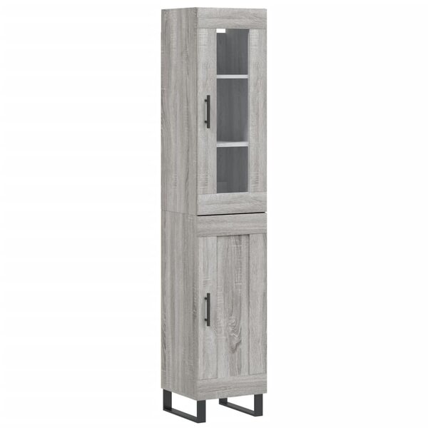 vidaXL Buffet haut Sonoma gris 34 5x34x180 cm Bois d'ingénierie