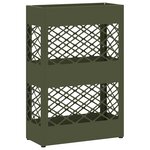 vidaXL Porte-parapluie avec stockage Vert olive 28 x 12 x 41 cm Acier