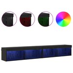 vidaXL Ensemble meuble TV avec LED Chêne noir Bois d'ingénierie