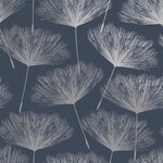 DUTCH WALLCOVERINGS Papier peint Fleur Bleu marine et gris
