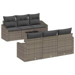 vidaXL Ensemble de canapé de jardin 7 Pièces Gris 55 x 55 x 37 cm
