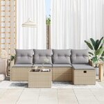 vidaXL Ensemble de canapé de jardin 6 Pièces Beige et Gris clair