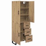 vidaXL Haut Armoire 2 Pièces Chêne artisanal Bois Aggloméré et Verre