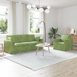 vidaXL Canapé 2 Pièces Vert clair 198 x 78 x 80 cm Velours