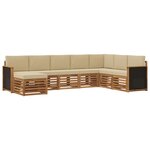 vidaXL Ensemble de canapés d'extérieur avec coussin 6 Pièces Naturel