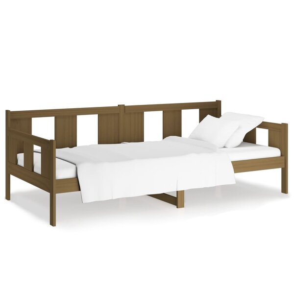 vidaXL Lit de jour Marron miel Bois de pin massif 90x190 cm