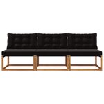 vidaXL 3 Pièce Sofa de milieu extérieur Bois d'Acacia Massif Naturel