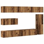 vidaXL Ensemble de meuble TV mural 7 Pièces vieux bois bois d'ingénierie
