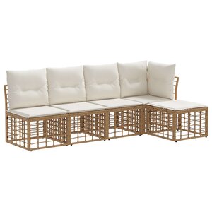 vidaXL Ensemble de canapés d'extérieur Naturel Polyester