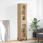 vidaXL Buffet haut Chêne sonoma 34 5x34x180 cm Bois d'ingénierie